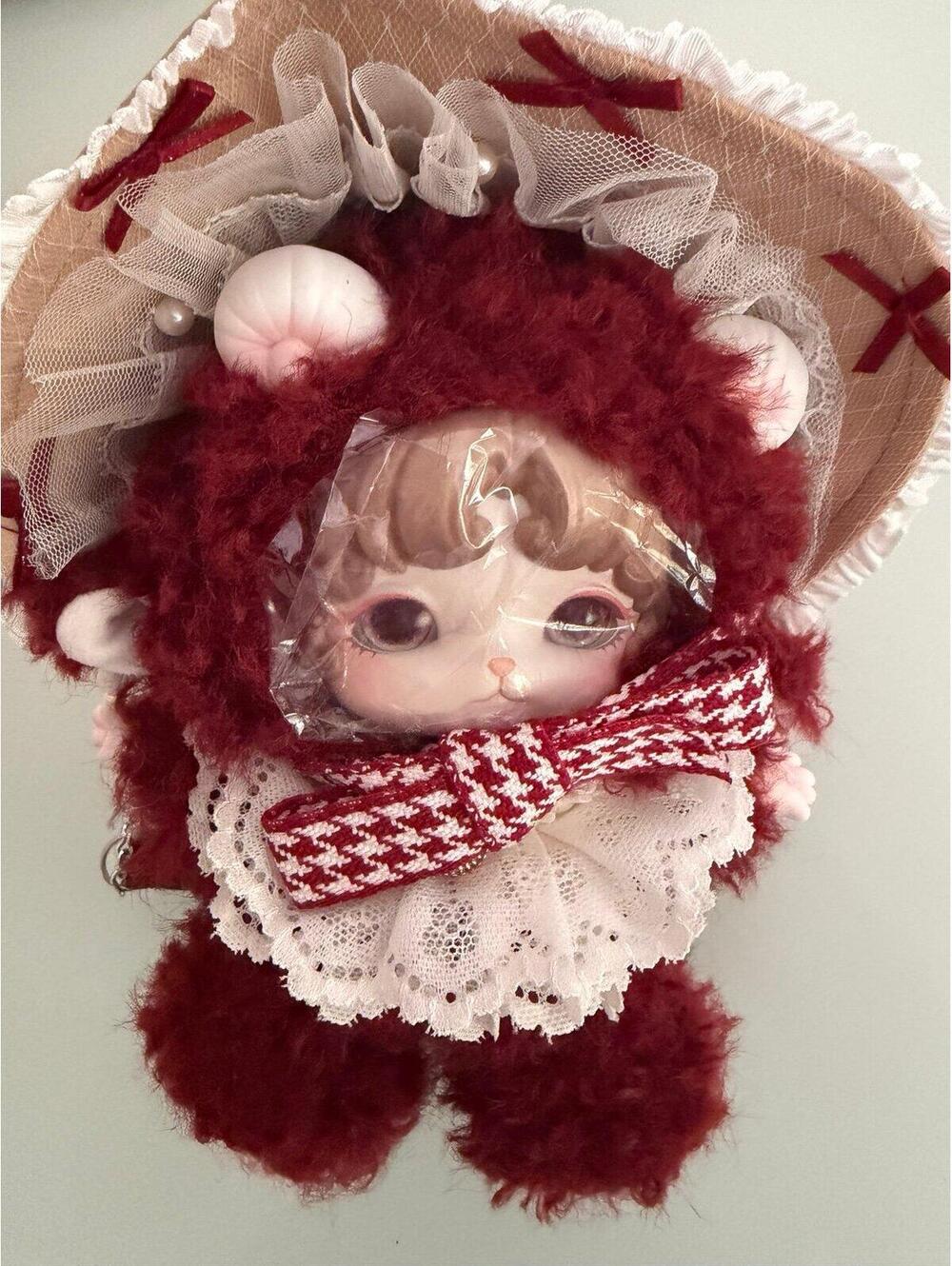 Mijuan dark red sheep new with bag and card